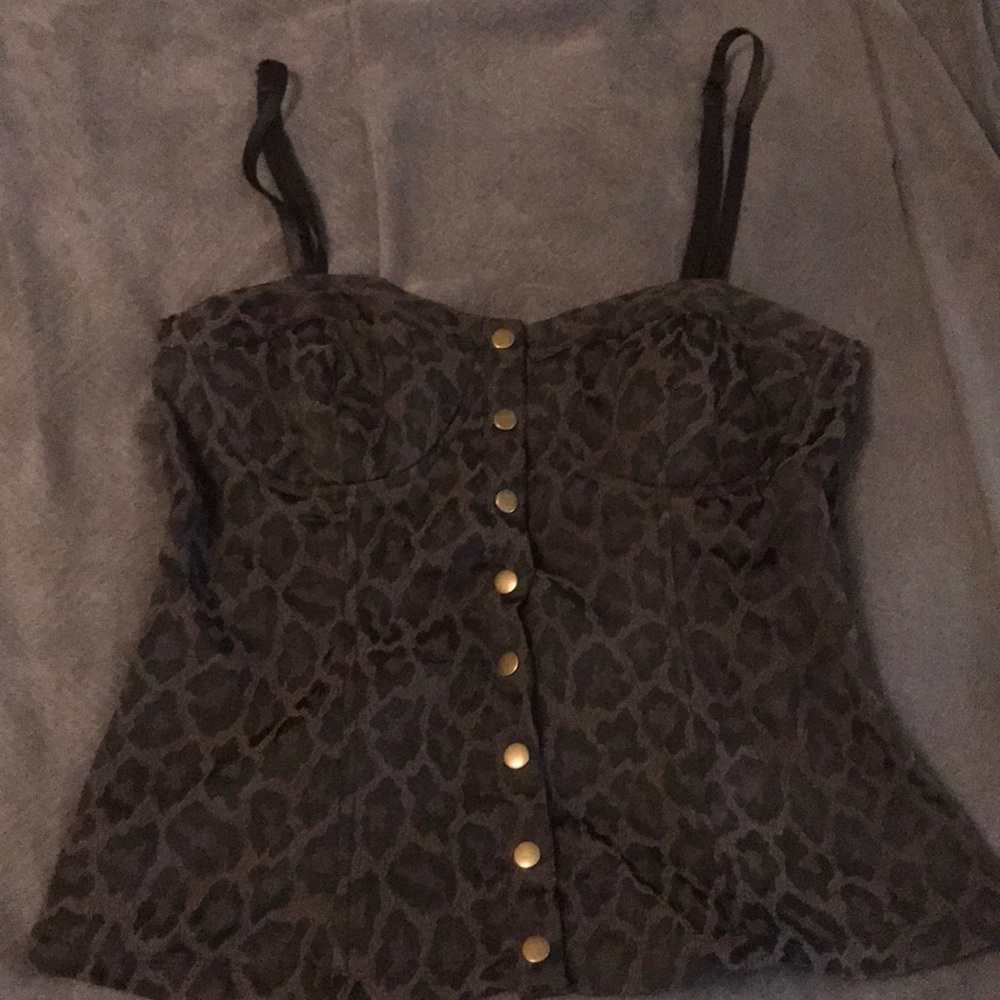 Leopard Print Bustier Top